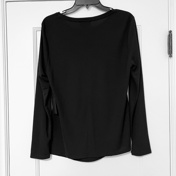 Donna Karan BLACK RUCHED DETAIL TOP - Picture 11 of 11